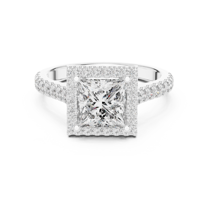 Princess Cut Diamond Halo Ring
