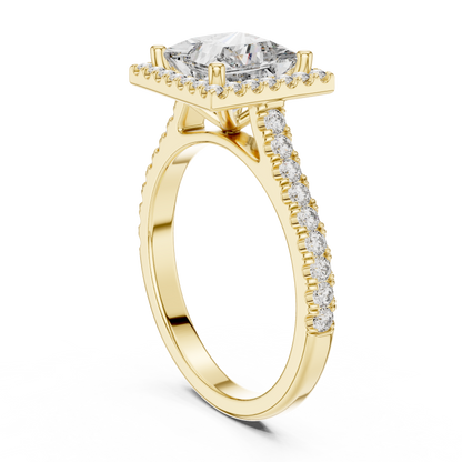 Princess Cut Diamond Halo Ring