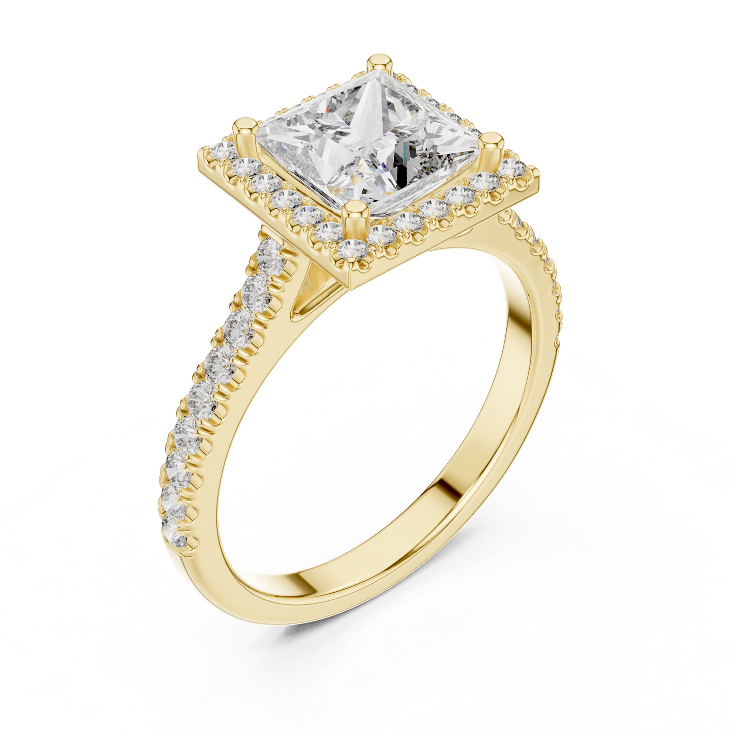 Princess Cut Diamond Halo Ring