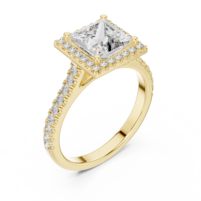 Princess Cut Diamond Halo Ring