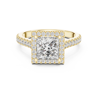 Princess Cut Diamond Halo Ring