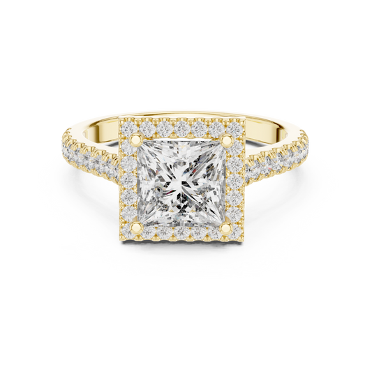 Princess Cut Diamond Halo Ring