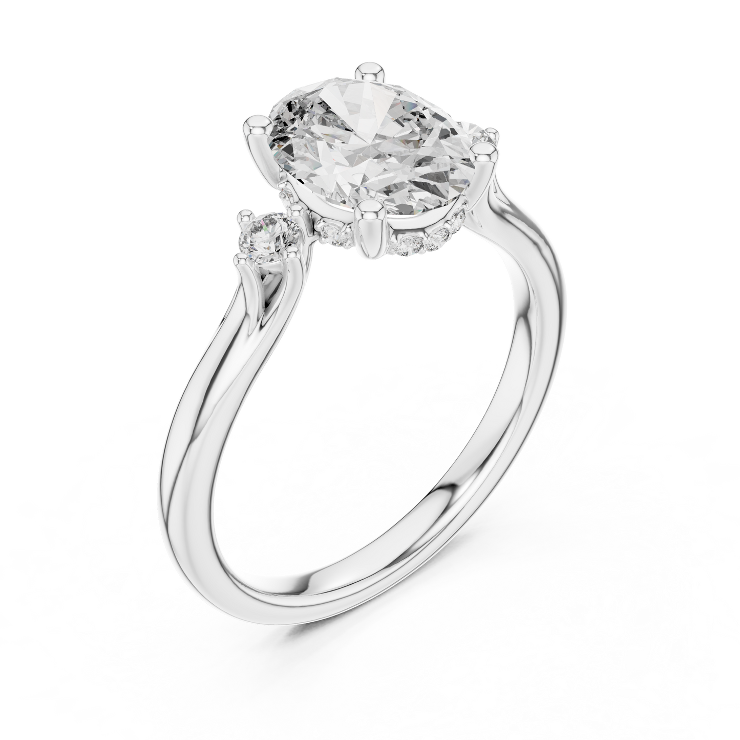 Seraphine Oval Three-Stone Diamond Ring