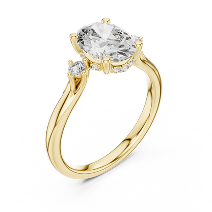 Seraphine Oval Three-Stone Diamond Ring
