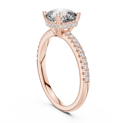 Cushion Halo Diamond Pave Engagement Ring