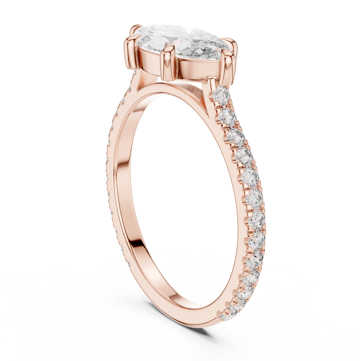 Modern Marquise Sculpted Pave Ring