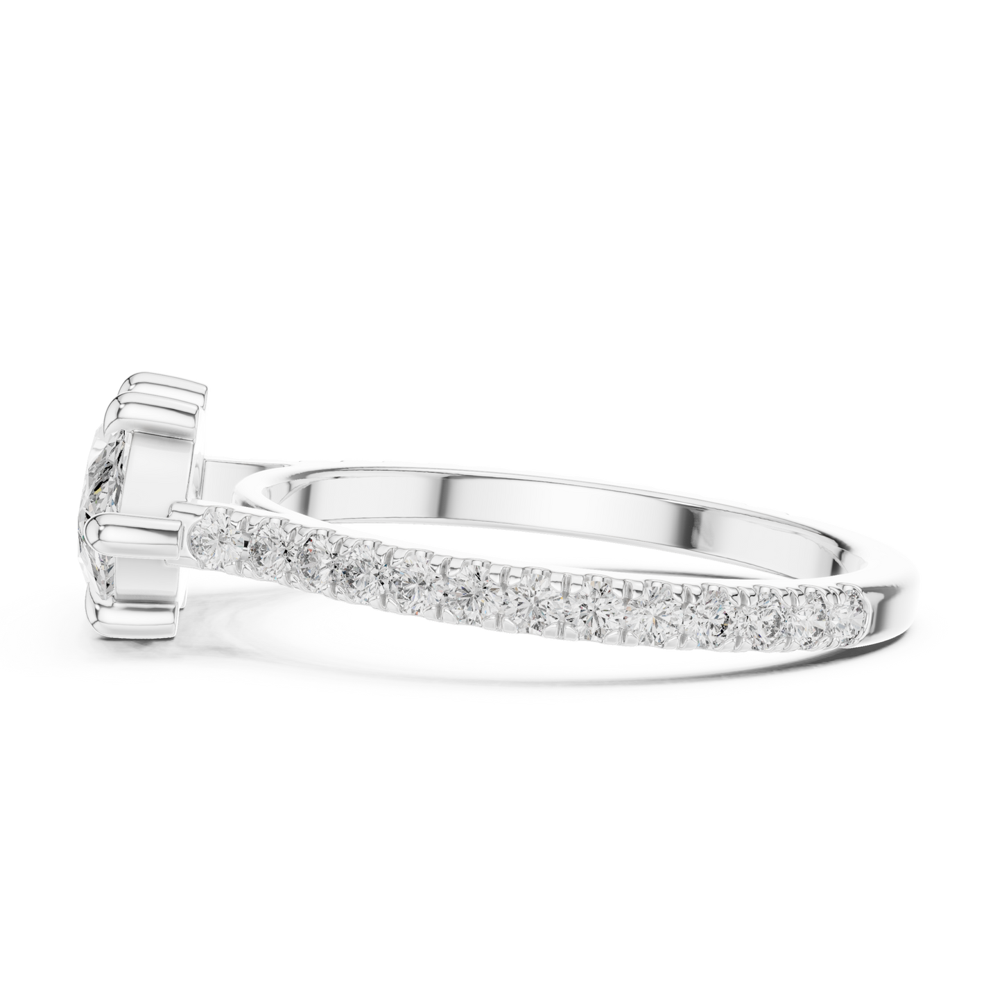 Modern Marquise Sculpted Pave Ring