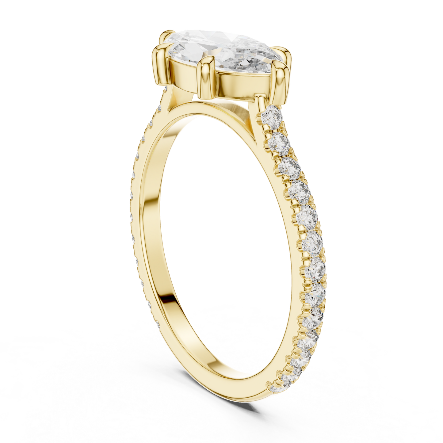 Modern Marquise Sculpted Pave Ring
