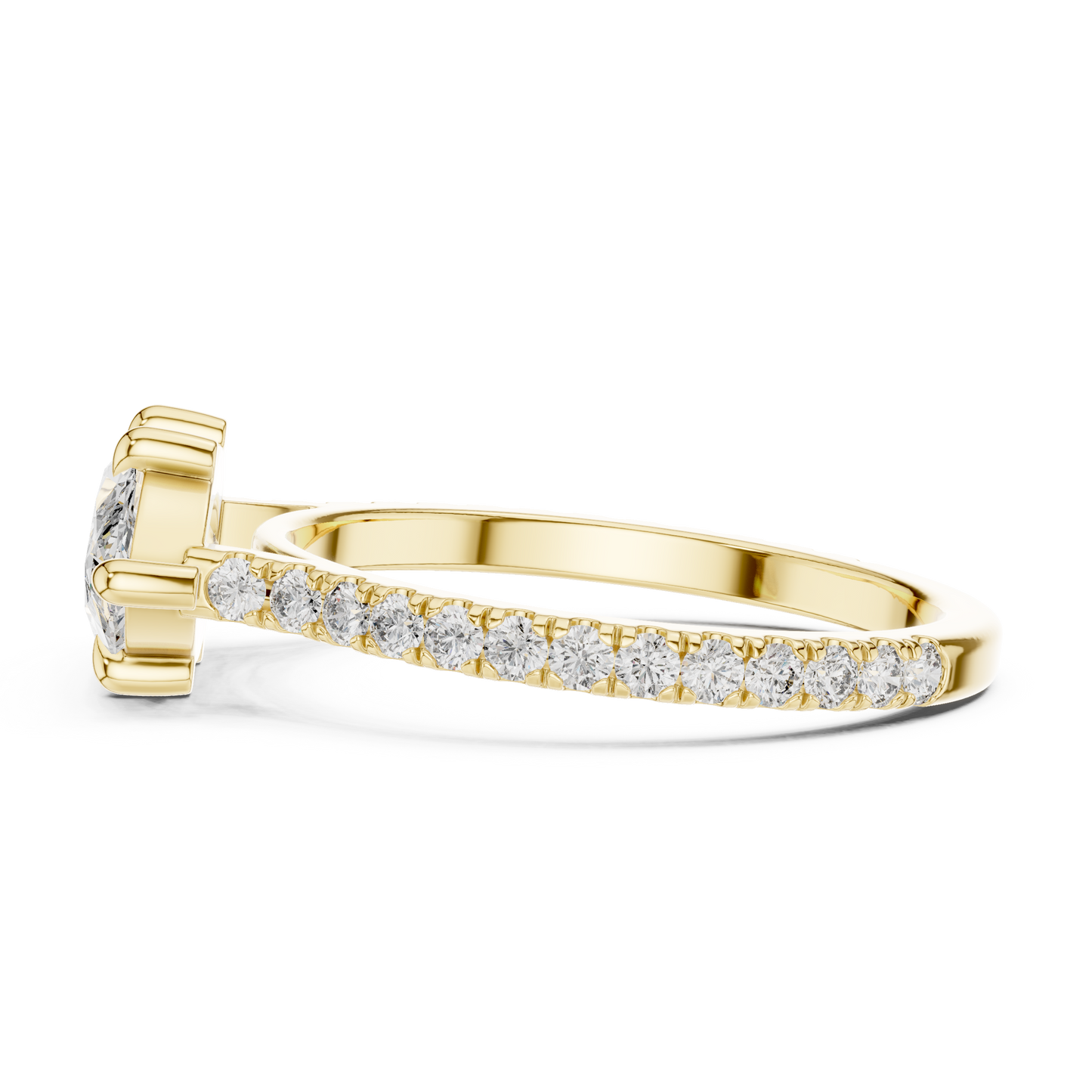 Modern Marquise Sculpted Pave Ring
