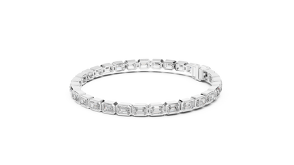 Emerald Cut Diamond Bracelet – 7 Inch Bezel Setting