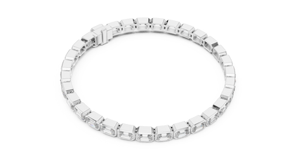 Emerald Cut Diamond Bracelet – 7 Inch Bezel Setting