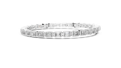 Emerald Cut Diamond Bracelet – 7 Inch Bezel Setting