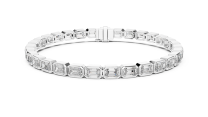 Emerald Cut Diamond Bracelet – 7 Inch Bezel Setting
