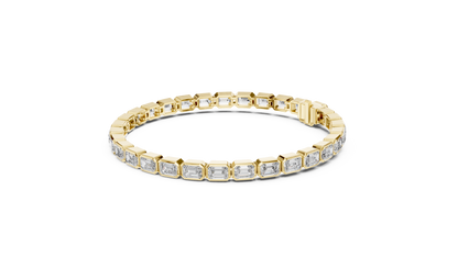 Emerald Cut Diamond Bracelet – 7 Inch Bezel Setting