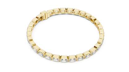 Emerald Cut Diamond Bracelet – 7 Inch Bezel Setting