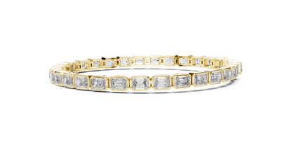 Emerald Cut Diamond Bracelet – 7 Inch Bezel Setting