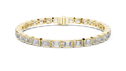 Emerald Cut Diamond Bracelet – 7 Inch Bezel Setting