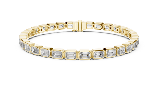 Emerald Cut Diamond Bracelet – 7 Inch Bezel Setting