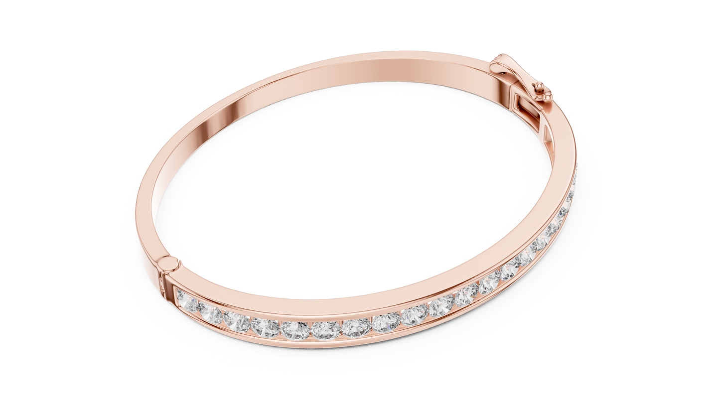 Round Brilliant Cut Diamond Bracelet – Channel Setting