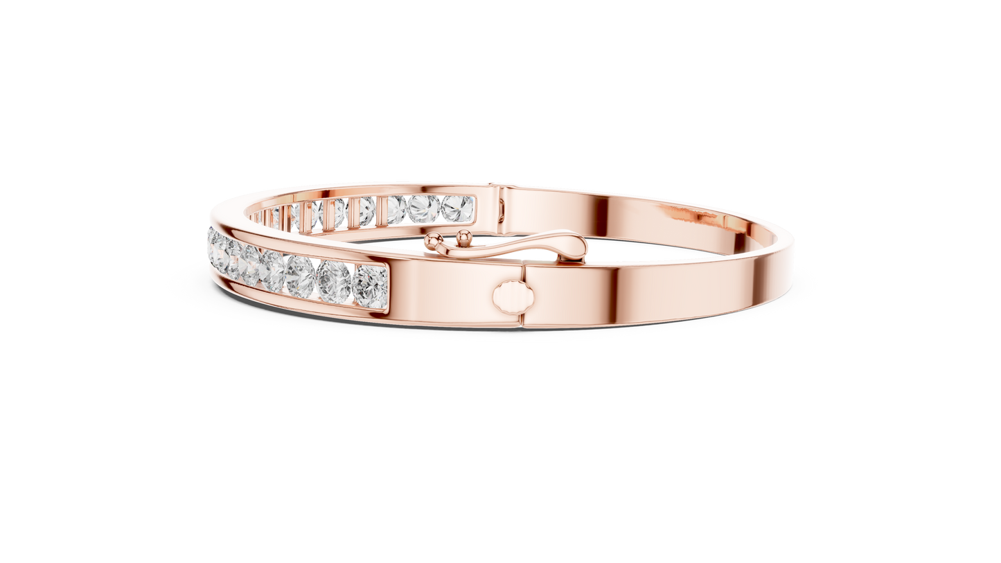 Round Brilliant Cut Diamond Bracelet – Channel Setting