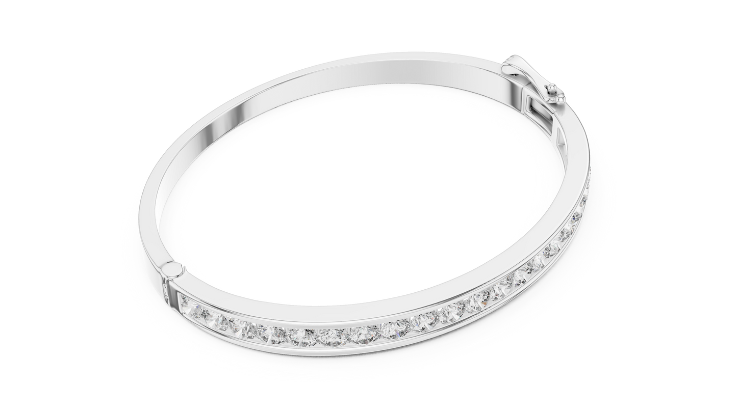 Round Brilliant Cut Diamond Bracelet – Channel Setting