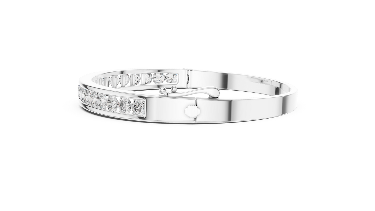 Round Brilliant Cut Diamond Bracelet – Channel Setting