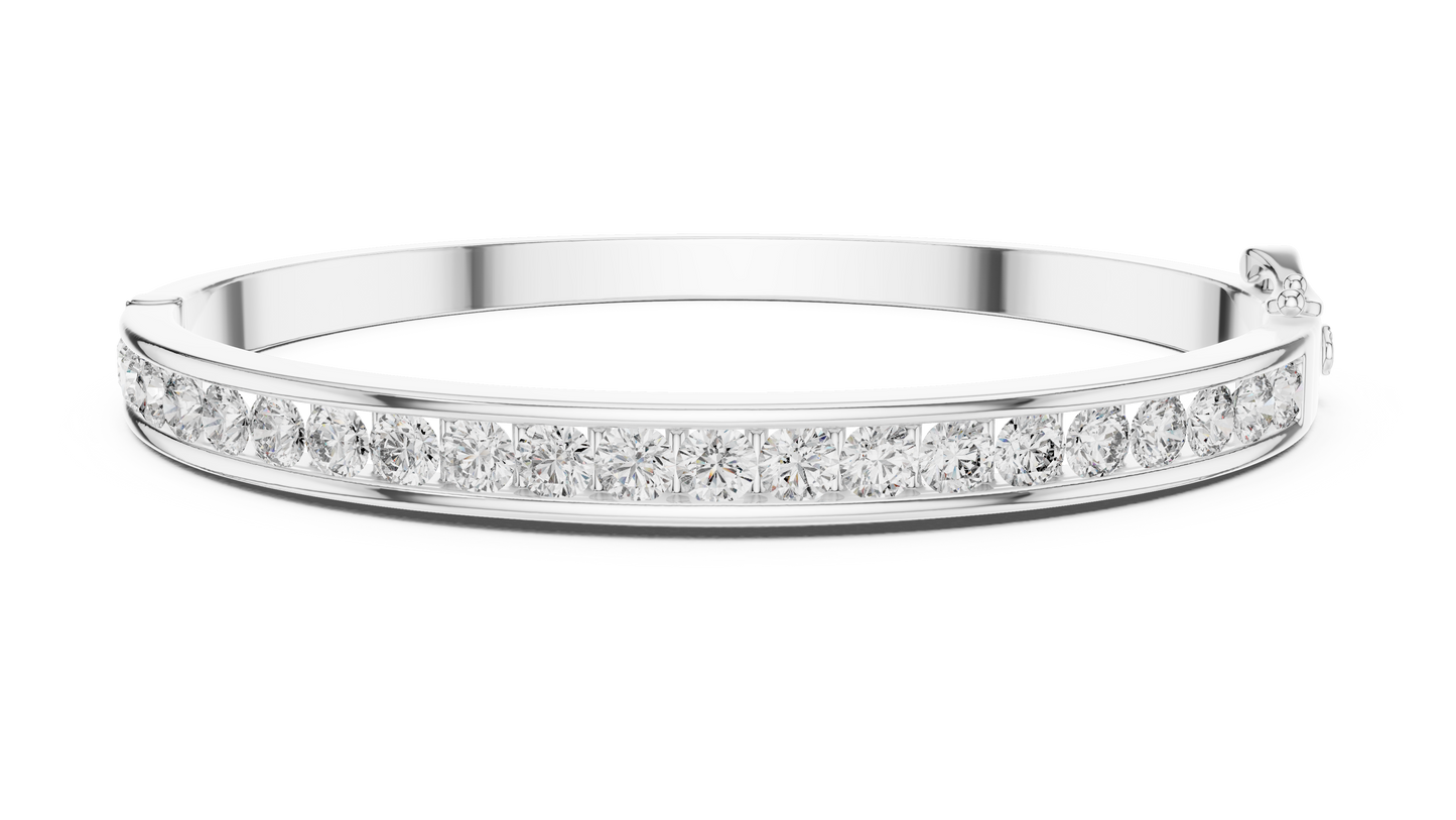 Round Brilliant Cut Diamond Bracelet – Channel Setting