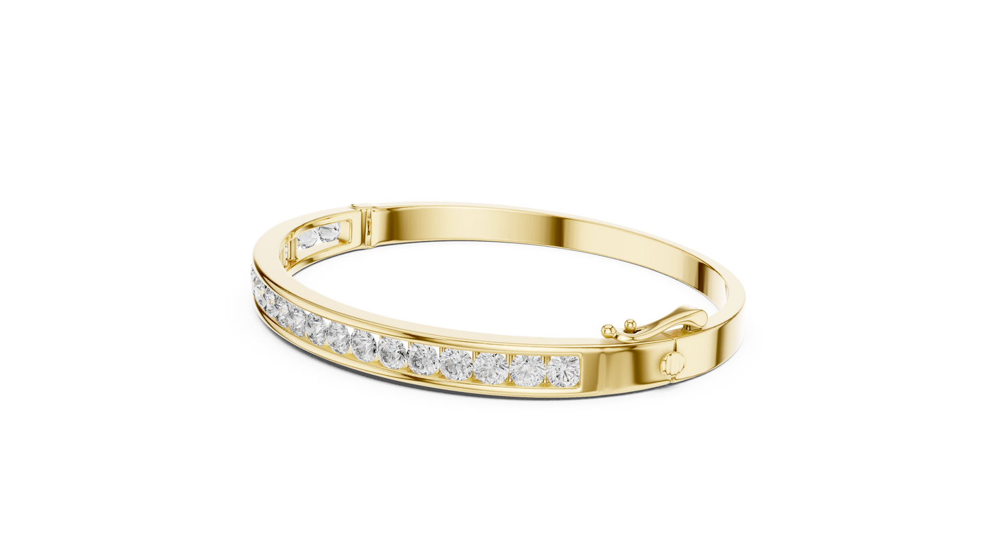 Round Brilliant Cut Diamond Bracelet – Channel Setting