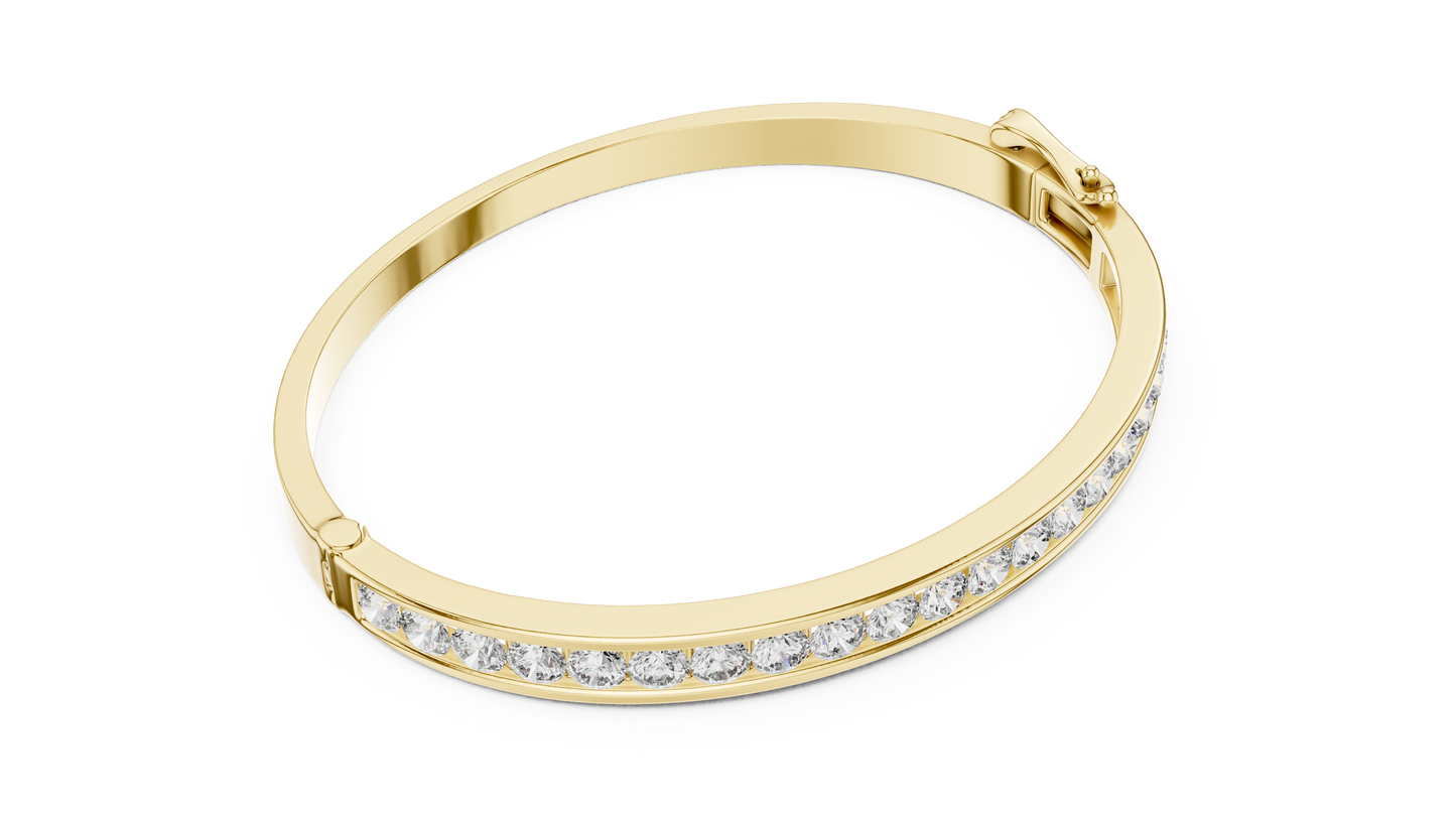 Round Brilliant Cut Diamond Bracelet – Channel Setting