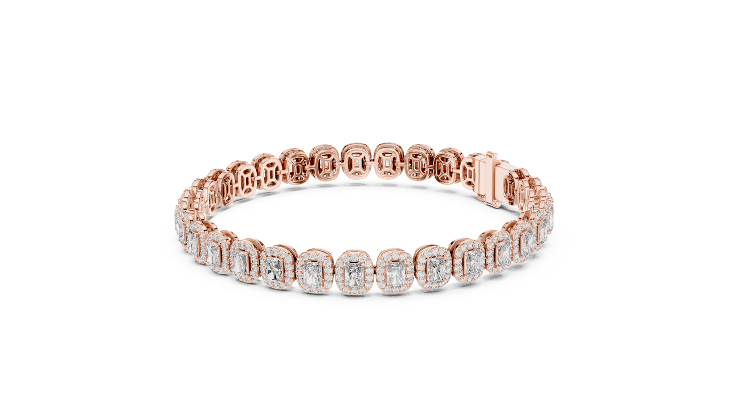 Diamond Tennis Bracelet with Radiant-Cut Accents