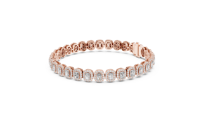 Diamond Tennis Bracelet with Radiant-Cut Accents