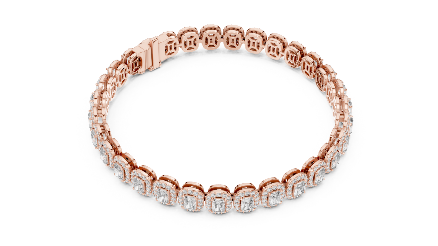 Diamond Tennis Bracelet with Radiant-Cut Accents