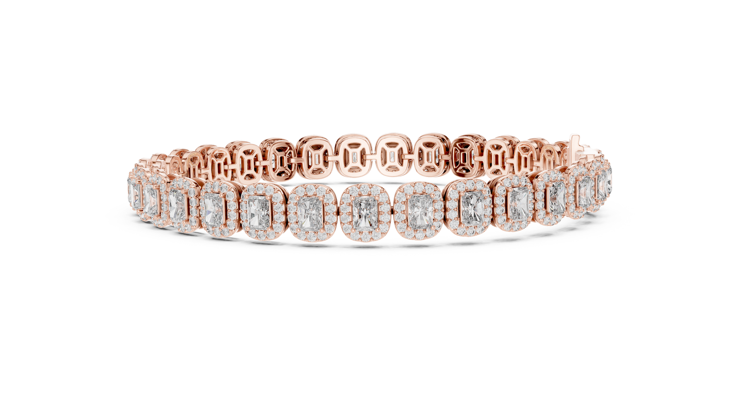 Diamond Tennis Bracelet with Radiant-Cut Accents