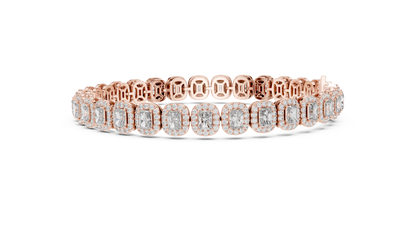 Diamond Tennis Bracelet with Radiant-Cut Accents