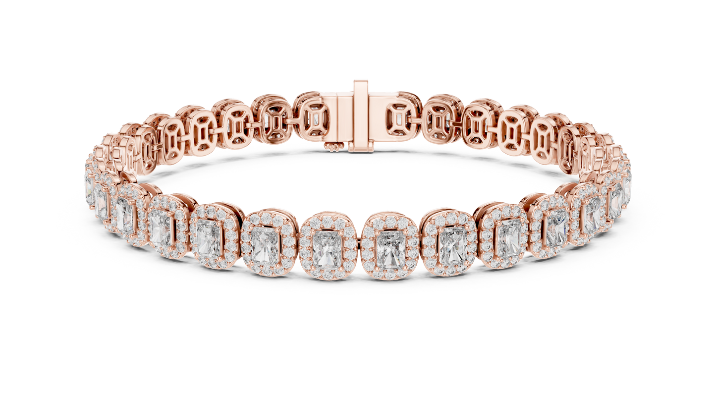 Diamond Tennis Bracelet with Radiant-Cut Accents
