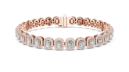 Diamond Tennis Bracelet with Radiant-Cut Accents