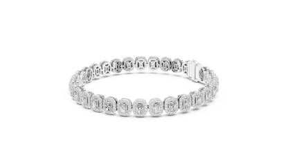 Diamond Tennis Bracelet with Radiant-Cut Accents
