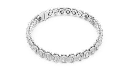 Diamond Tennis Bracelet with Radiant-Cut Accents