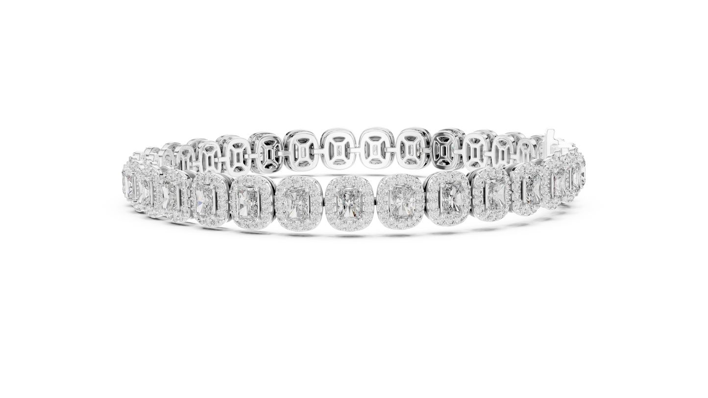 Diamond Tennis Bracelet with Radiant-Cut Accents