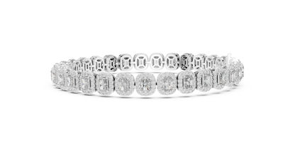 Diamond Tennis Bracelet with Radiant-Cut Accents