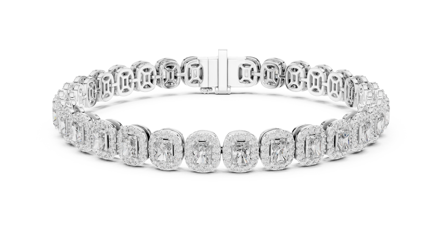 Diamond Tennis Bracelet with Radiant-Cut Accents