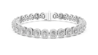 Diamond Tennis Bracelet with Radiant-Cut Accents