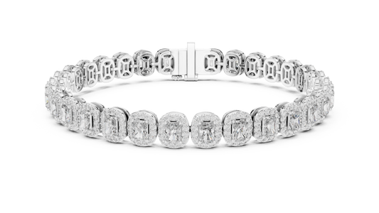 Diamond Tennis Bracelet with Radiant-Cut Accents