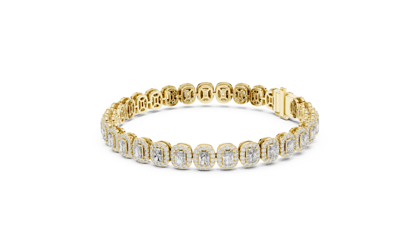 Diamond Tennis Bracelet with Radiant-Cut Accents