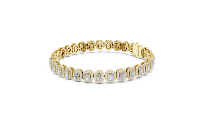 Diamond Tennis Bracelet with Radiant-Cut Accents