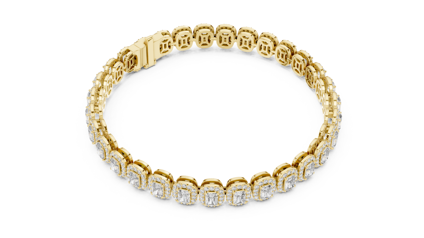 Diamond Tennis Bracelet with Radiant-Cut Accents