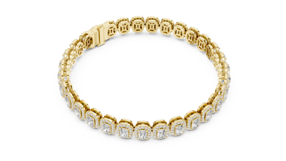 Diamond Tennis Bracelet with Radiant-Cut Accents