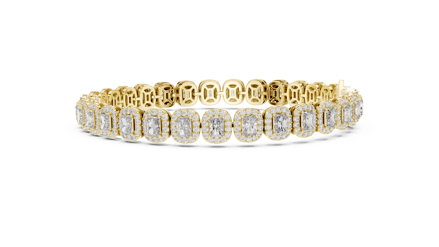Diamond Tennis Bracelet with Radiant-Cut Accents