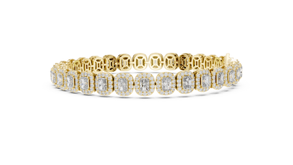 Diamond Tennis Bracelet with Radiant-Cut Accents