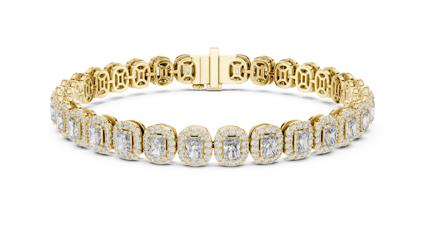 Diamond Tennis Bracelet with Radiant-Cut Accents